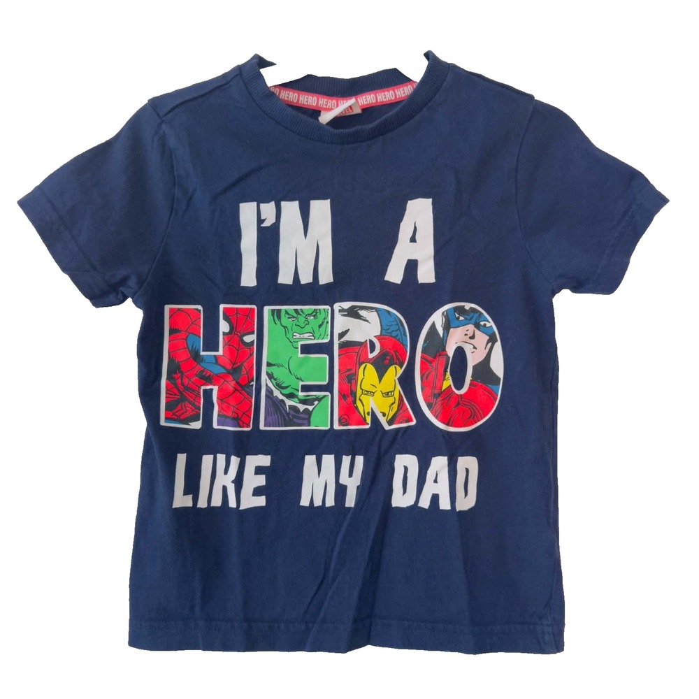Marvel Boys Sz 4-5Y Organic Cotton Superhero Graphic Tee Spider-Man Hulk Kid's